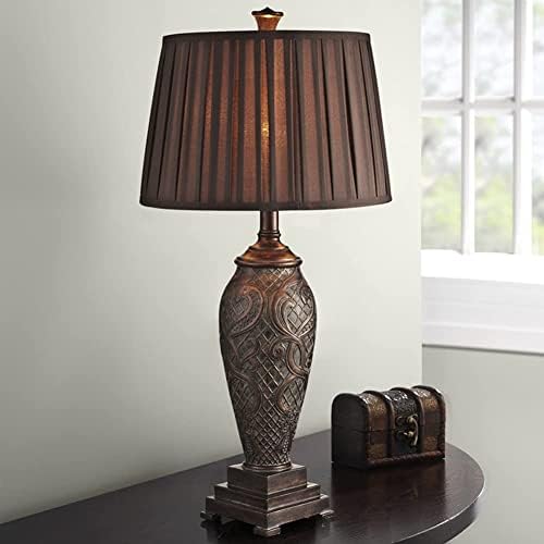 Светилка за кревет во Ноксц, сет од 2 керамички ламби за маса за спална соба и дневна соба традиционален стил на ноќни ламби со ламба за кревети во сенка, лесен за скл
