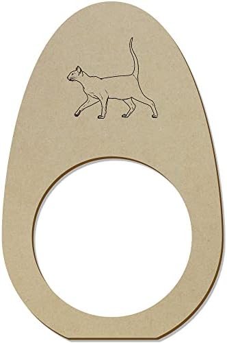 Azeeda 5 x 'одење сијамска мачка' дрвени прстени/држачи на салфета