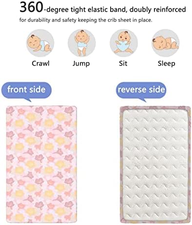 Розови полкови точки со тематски вграден креветче за креветчиња, стандарден сад за садови за кревет