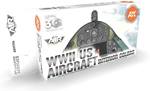 АК-интерактивни АК АКРИЛИКИ 3GEN Авионите поставени AK11734 WWII Aircraft Colors Enterior Set 3G