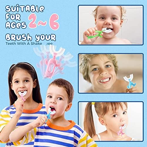Четка за заби во облик на заби, деца за заби, со мека четка за четка за четка за четка за четка за заби 360 ° деца четка за