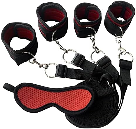 Секси играчка за возрасни од многу манжетни поставува додатоци за рачни манжетни со ракави со маска за очи за очи