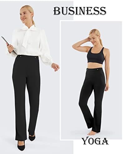 Afitneенски женски јога фустан панталони за подигање на панталони за работа, деловна канцеларија, случајни пакувања со џебови со патенти