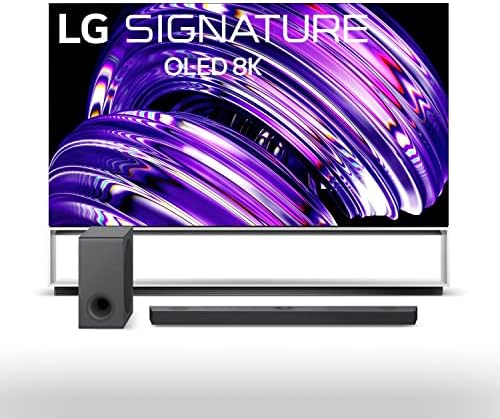 LG Signature 88-инчен класа OLED Z2 Series 8K Smart TV со вграден Alexa вграден OLED88Z2PUA S80QY 3.1.3CH звучен бар w/центар