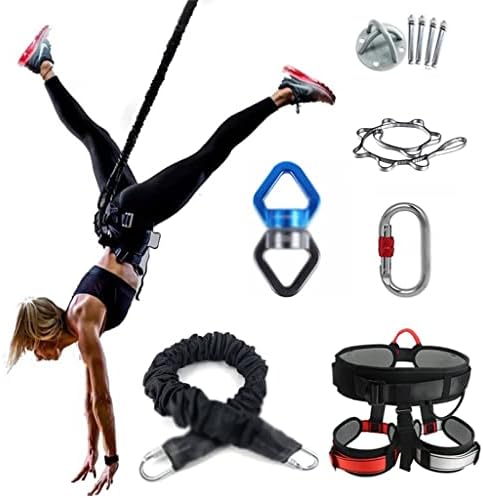 Quul Bungee Dance Flying Suspent Suspent Rope Aerial Arial Anti- јога кабел за отпорност на опсег поставен тренинг фитнес домашна опрема за спортска