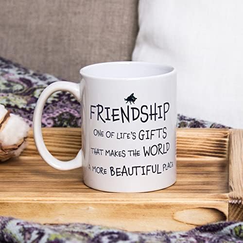Еланзе Дизајн Вини-По-по-Подарокот за пријателство со белиот чаша за керамички кафе од 11 мл