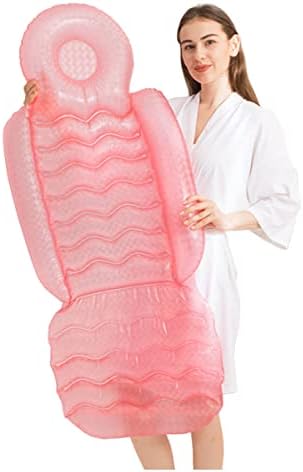 GBBNZB целосна перница за бања за када за када ПВЦ материјал за возрасни задуени спа -перничиња масажа за бања перница стол за грб со вшмукување чаша, розова