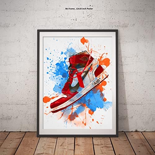 Hypebeast црвен постелнина постер - нерасположена - ај wallидна уметност, декор на собата за возбуда, постер на Мајкл Jordanордан, патики за чевли за чевли за чевли за чевли за