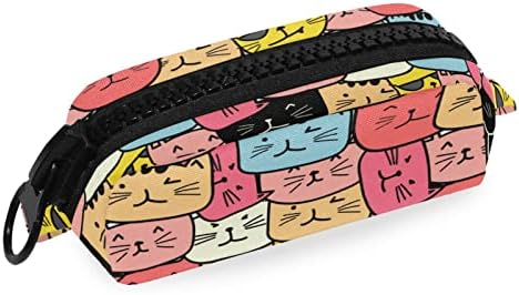 Шарени мачки молив торба симпатична кутија за моливи со торбичка за патент пенкало за средношколски канцелариски колеџ Студентски девојки