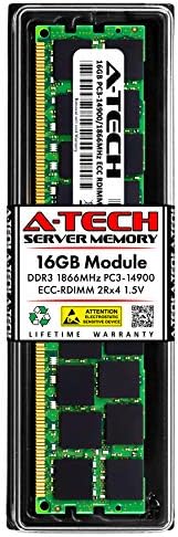 A-Tech 16gb Меморија RAM МЕМОРИЈА За Dell PowerEdge T320-DDR3 1866MHz PC3 - 14900 ECC Регистрирани RDIMM 2rx4 1.5 V-Еден Сервер