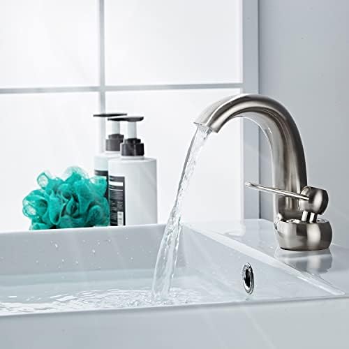Аиксмлон единечна рачка бања водопад тапа за мијалник 1 дупка, тапа од месинг од басен, лавална суета топла и ладна вода миксер чешма