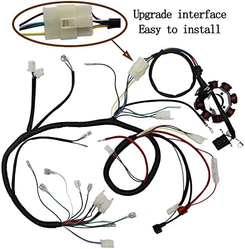 Комплетна електрична жица за жици статор на калем CDI соленоиден реле за спук светло за светло за 4 тркала мозочен удар ATV （150cc 200cc 250cc 300cc） pit нечистотија велосипед Go Ka