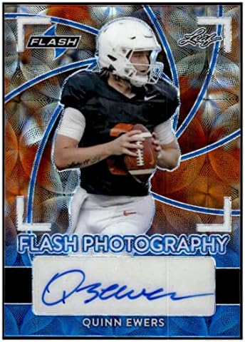 Quinn Ewers RC Auto 2022 Leaf Flash /20 Autograph Photography Scope Longhorns NM+ -MT+ NFL Football NCAA XRC
