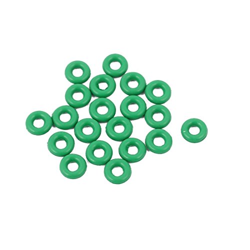 Flyshop 10 парчиња зелена FKM нитрилна гума запечатување прстени О прстен заптивка 0,51 OD 0,32 ID 0,09 ширина