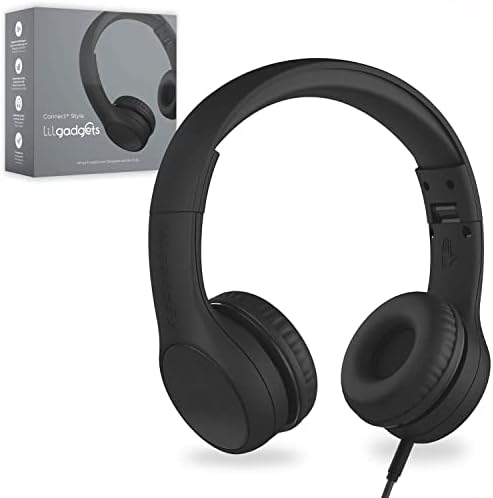 Lilgadgets Connect+ Слушалки за жични деца со стилови со технологија SharePort®, слушалки за преклопување на увото што може да се
