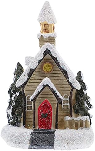 1 парчиња 3 Божиќна Смола Куќа Со Топло Лед Светло Божиќни Селски Куќи За Зимска Декорација За Одмор На Новогодишна Елка