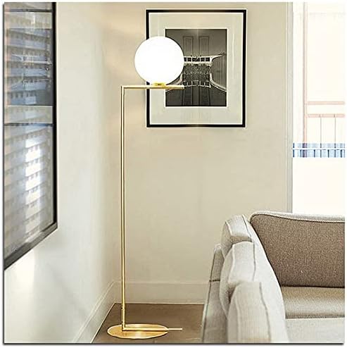 GHGHF агол подни плочи за дневна соба Нордиска хромирана златна ламба топка стаклена ламба предводена ламба за подот декор за спална