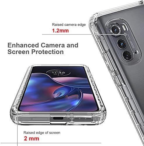 Dzxoui За Motorola Edge 2022 Случај со [2 Пакет] Заштитник на Екранот, Тежок Браник Отпорен На Удари Целото Тело Транспарентно Меко Тпу Заштита