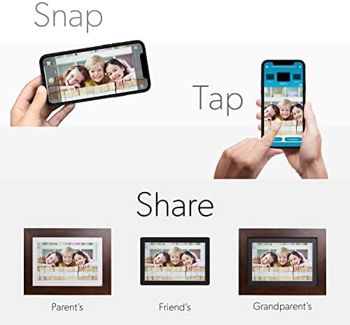 Едноставно Паметен Домашен Фотошаре 8 WiFi Дигитална Рамка За Слика, Испратете Слики Од Телефон До Рамки, 8 GB, Држи 5.000+ Фотографии, HD