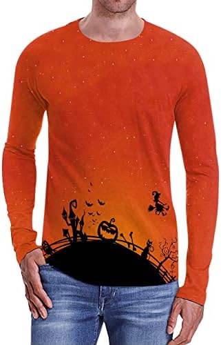 Ноќта на вештерките за мажи војници маички Менс мода обичен Ноќта на вештерките екипаж вратот 3Д дигитални кошули со големина на