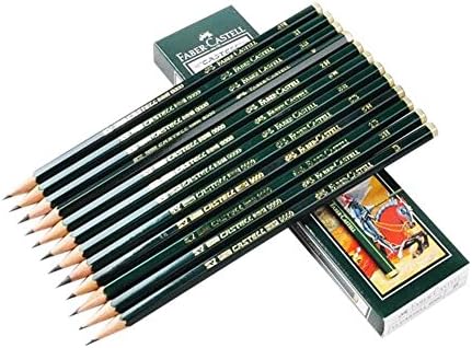 Фабер-кастел моливи, кастел 9000 графитни моливи, 8б Претходно изострени Црни оловни моливи за скица, засенчување, цртање, уметник-кутија од