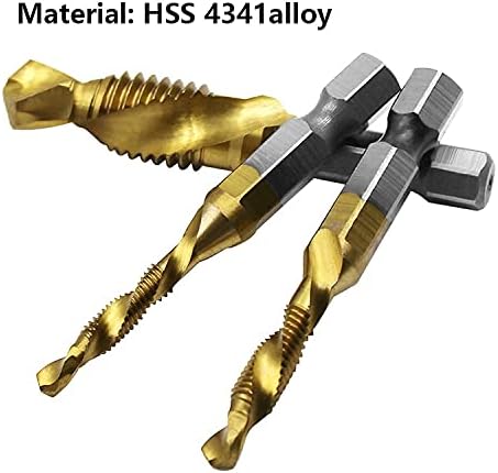 Wdbby позлатена хексадецимална шента HSS завртка метричка метричка чешма за дупки за завртки со соединение M 3 M4 M5 M6 M8 M8 M10 Hand Tools