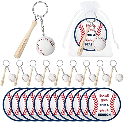 12 Поставете Бејзбол Сезона Подароци Бејзбол Привезок Со Дрвен Лилјак Вие Сте Одлични Подароци Бејзбол Ви Благодариме Картички