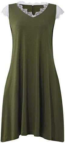 Женски чипка зашиени со цврсти џеб фустан со врат V-врат