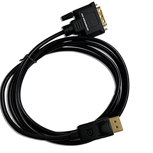 6 стапки позлатен приказ на DP до DVI-D Адаптер за машки кабел 1080p компатибилен со компјутер, лаптоп, HDTV, проектор, монитор, повеќе