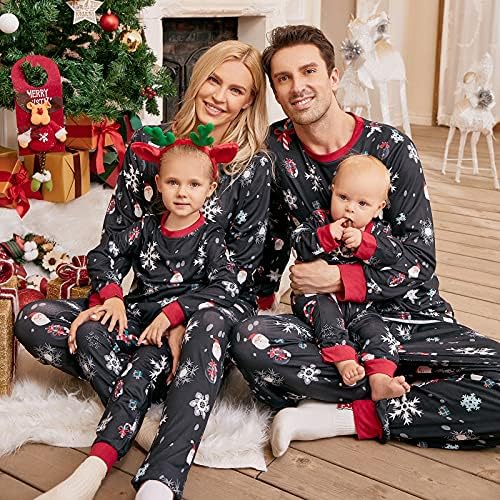 Божиќни пижами Попреал, кои одговараат на семејни комплети, сетови за појавување Божиќни ПЈ за жени облека за одмор за спиење