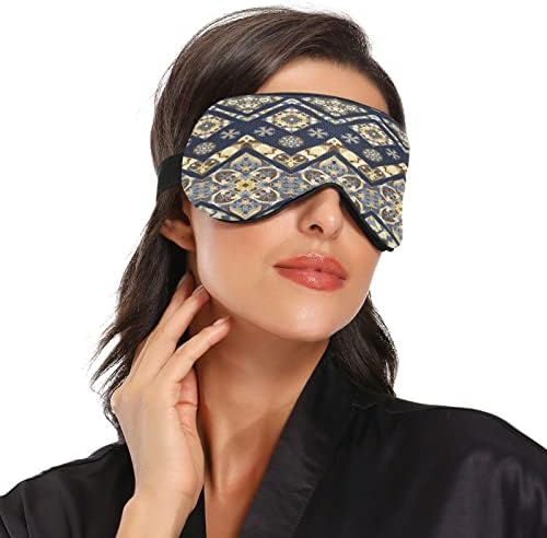 Гроздобер цветен печатен маска за спиење за жени мажи меки и удобни маски за очи, блокирајќи го слепите прилагодливи ноќни око за очи за