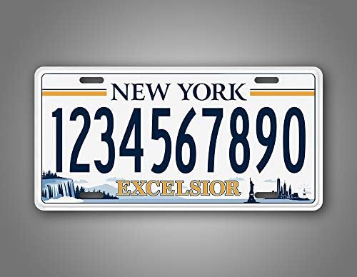 SignsandTagsonline Персонализирана Excelsior New York Relecerse, кој било текст, прилагодена на NY Empire State Auto Tag