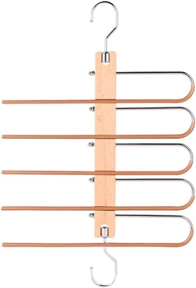 5 -во -1 Мултифункционални дрвени панталони закачалка се користи за организатори за складирање на плакари