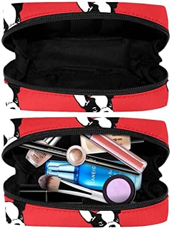 Чанта за шминка со униси, Торба за Козметика со француски Булдог Пренослива Торба За Патнички Воз Организатор На Футроли Алатки За Додатоци