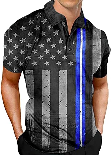 Летни салата кошули мажи машка патриотска изведба Ден на независност на американско знаме класично вклопување маица маица памук