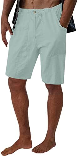 Мијашуи истегнат шорцеви Машки летни обични цврсти кратки пантолони, кратки панталони, панталони, кратки шорцеви со џебови