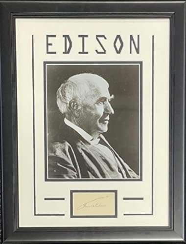 Томас Едисон Автограм Врамени Намалување со / Непотпишани Фото-Историски Намалување Потписи