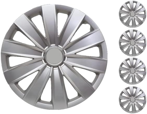 Копри сет од покривка од 4 тркала од 15 инчи сребрен Hubcap Snap-on одговара на Nissan