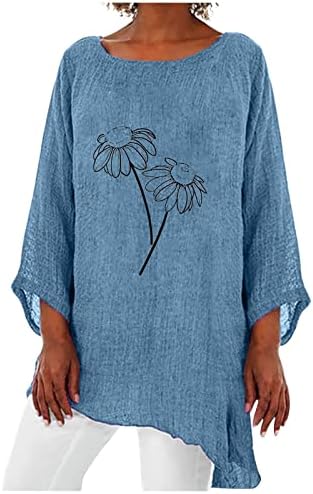 Есенски кошули за жени 2022 постелнина вратот Долг џемпер Неправилни преголеми меки џемпери за жени