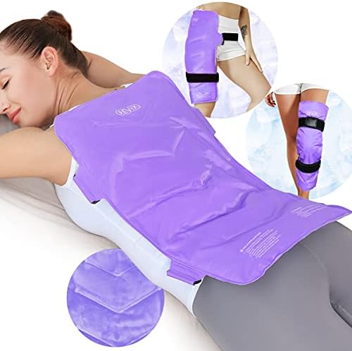 РЕВИКС Голем леден пакет за олеснување на болката во грбот, ладни пакувања за повреди на рамо, колк, нога, мраз завиткува терапија со