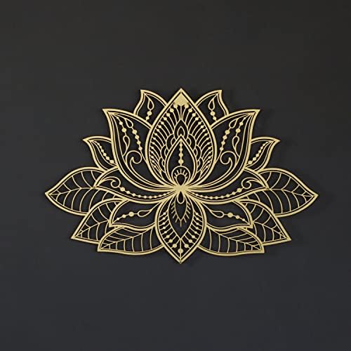 IWA Concept 3D Mandala Metal Wallид декор | Декорација на цвеќиња на лотос за домови | Канцелариски декор | Декор за дневна соба | Подарок