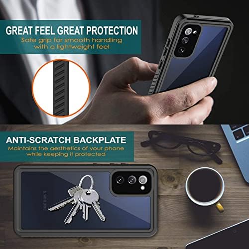 Antshare за Samsung Galaxy S20 Fe 5G случај водоотпорен, вграден во заштитник на екранот 360 ° Full Body Тешка заштитна заштита