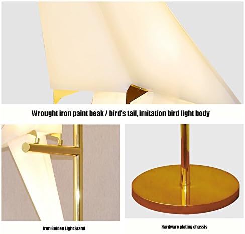 Hrang креативни ламби за подни птици, 1/2 светла пост-модерни LED злато железо за осветлување за осветлување приклучок за читање стоичка ламба