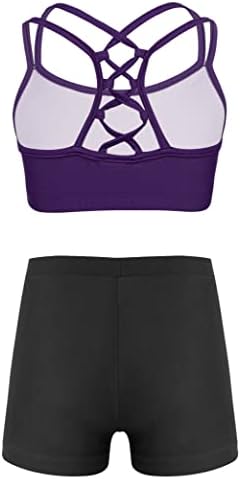 Девојки за девојчиња Даенруи Балет/танц/гимнастика/спортска облека со култури со плен шорцеви активни облека за пливање