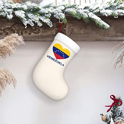QG ZZX Loveубов Венецуела Божиќно порибување Божиќни чорапи камин виси чорап 18 инчи Декорација на одмор