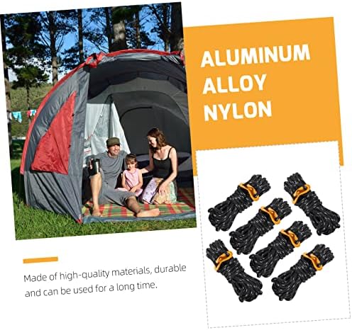 Inoomp 6pcs шатор за ветерници за кампување со јаже со повеќе намени закачалки за закачалки за облека за кампување со повеќенаменски