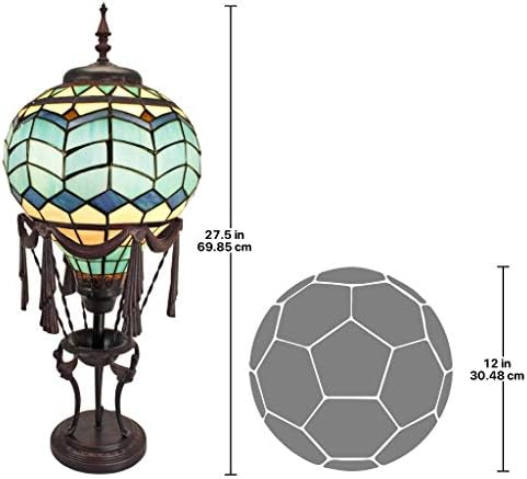 Дизајн Тоскано Ле Flesselles Топол Воздух Балон Осветлени Витраж Статуа Маса Светилка, целосна боја 27 Инчен