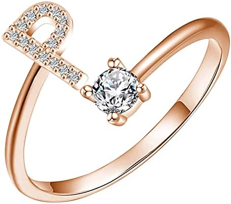2023 Нови букви прстени Отворени прстени предлози подароци за невестински ангажмани, прстени Божиќни лакови за жени