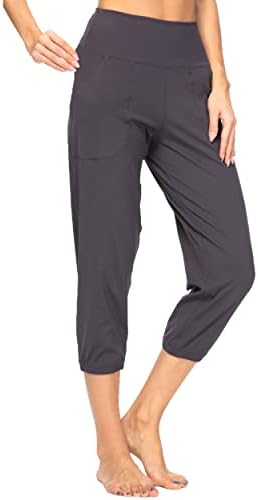 Kcенски џогери на Ккуттег со џебови со високи половини, тренингот атлетски спортови меки панталони за трчање за трчање