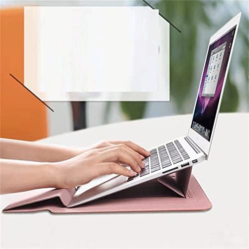 Цицилин мека кожена лаптоп лаптоп лаптоп лаптоп 2 во 1 заграда Внатрешно грмушка со штанд функција компатибилен со 13-14 инчи лаптопи